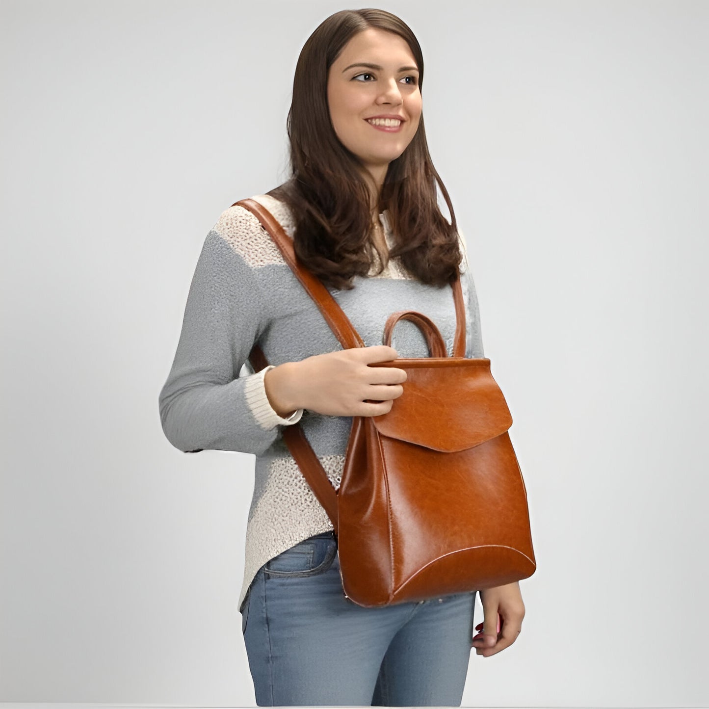 Versatile Genuine Leather Backpack - Travalto