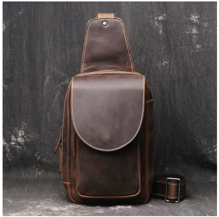 Men's Genuine Leather Crossbody Bag - Travalto