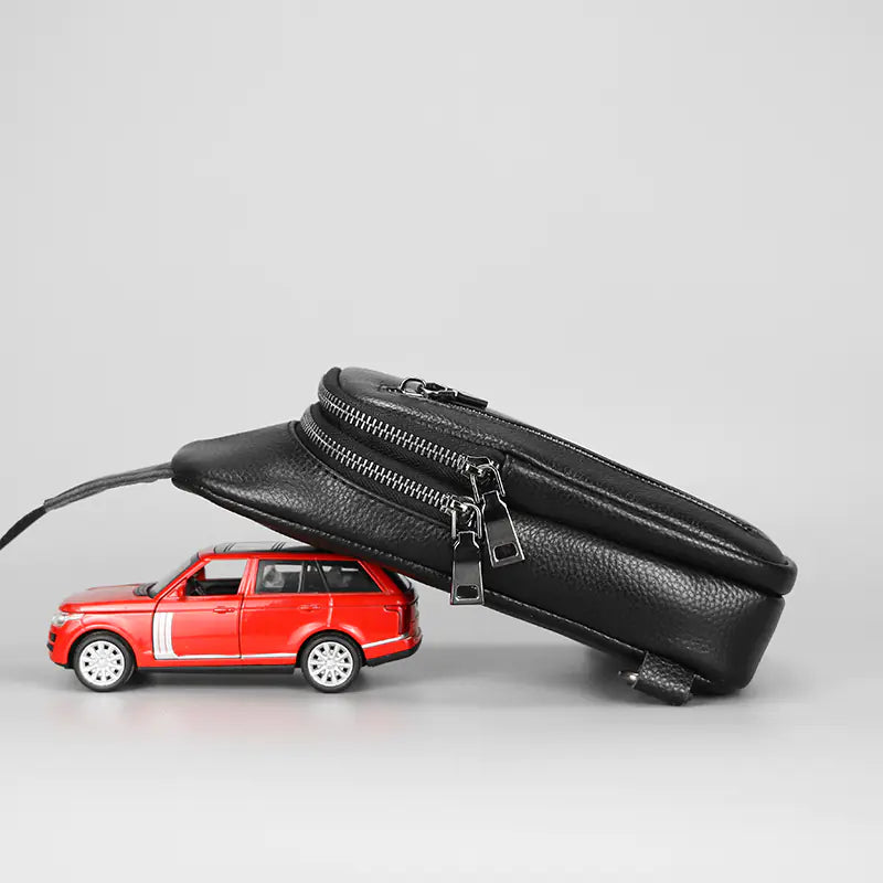 Genuine Leather Small Sling Bag for Men Outdoors - Travalto