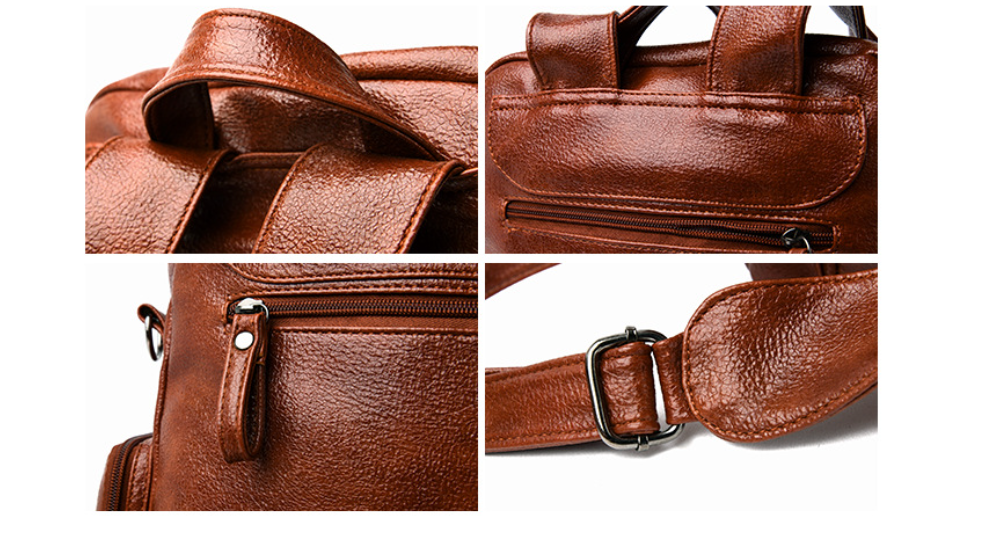 Women's Retro PU Leather Backpack - Travalto