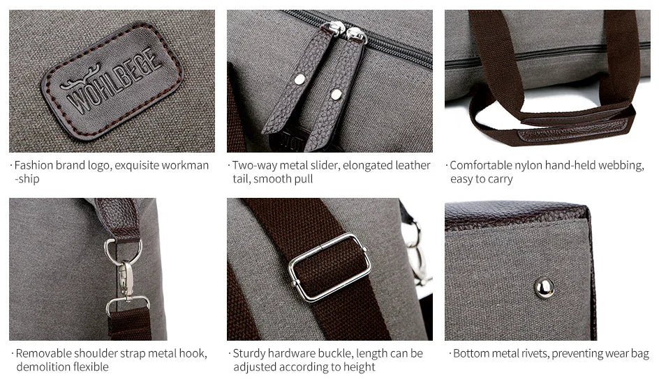 Vintage Canvas Weekender Bag - Travalto