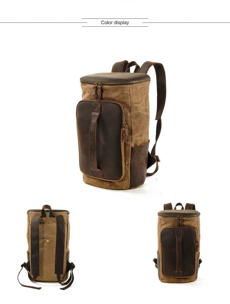 Men's Waxed Canvas Backpack - Travalto