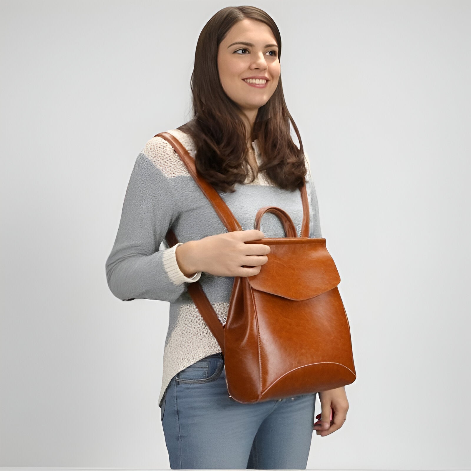 Versatile Genuine Leather Backpack - Travalto