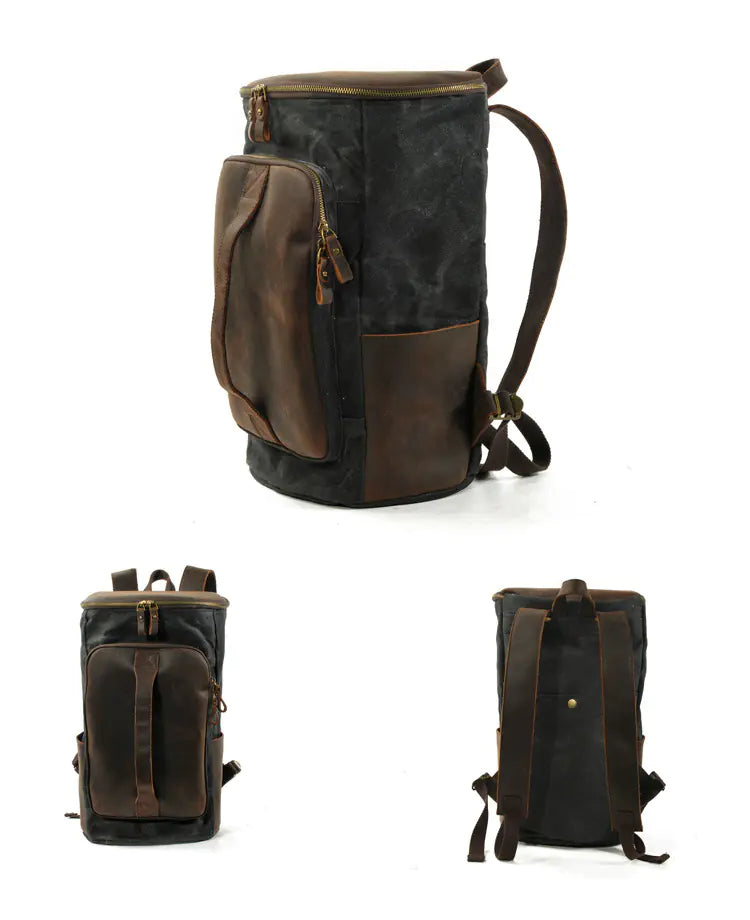Men's Waxed Canvas Backpack - Travalto