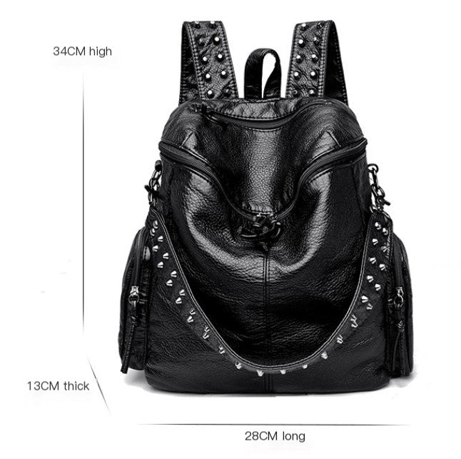 Women's Retro PU Leather Backpack - Travalto