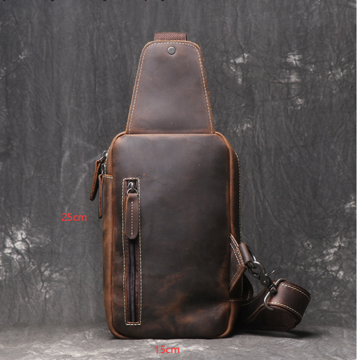 Men's Genuine Leather Crossbody Bag - Travalto