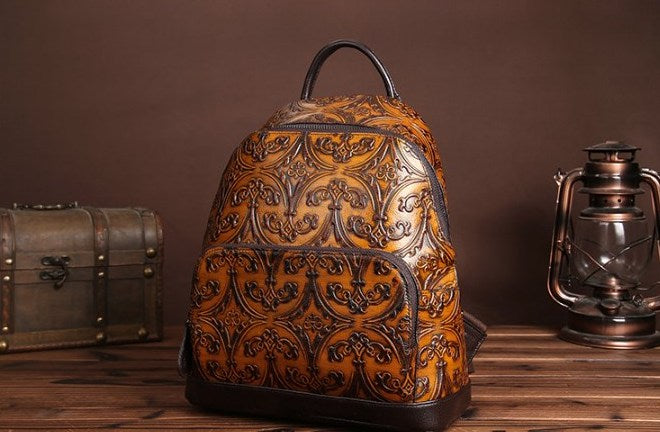 Luxury Retro Cowhide Leather Backpack - Travalto