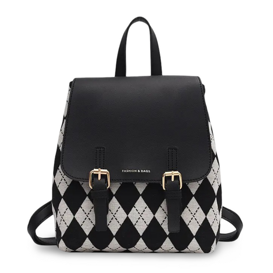 Women's Retro Plaid Backpack - Travalto