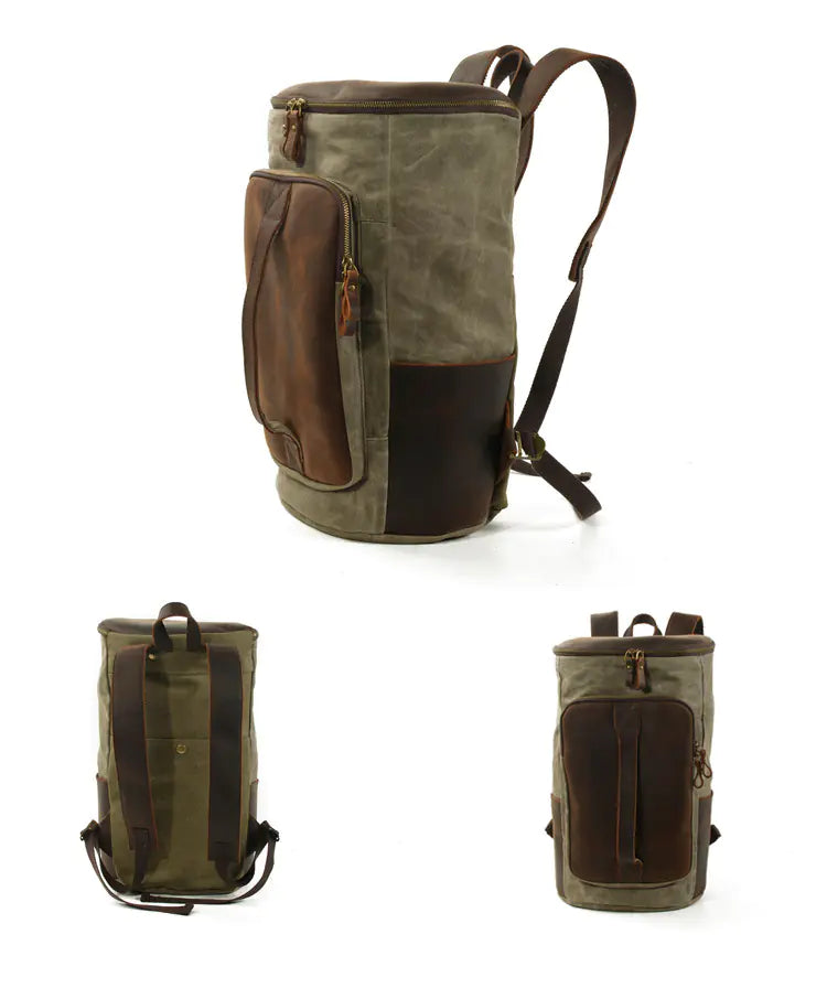 Men's Waxed Canvas Backpack - Travalto