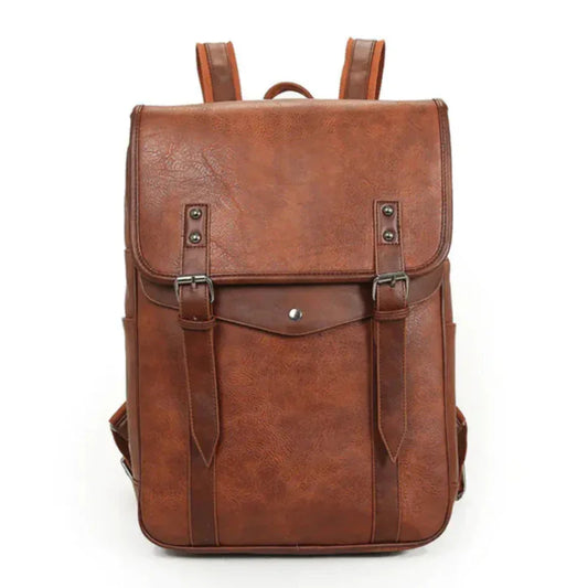 Vintage PU Leather Backpack - Travalto