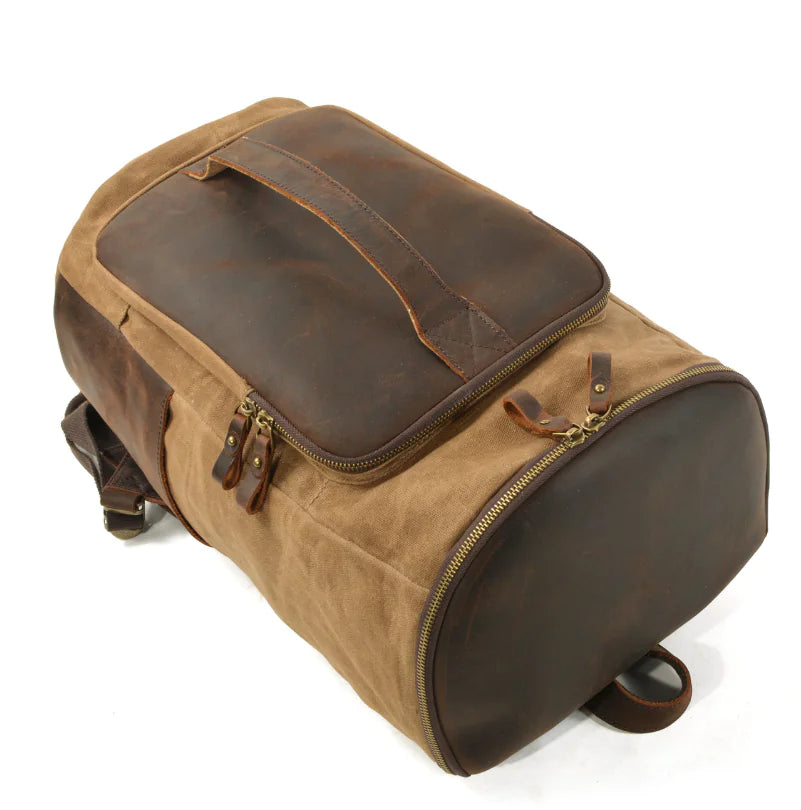 Men's Waxed Canvas Backpack - Travalto