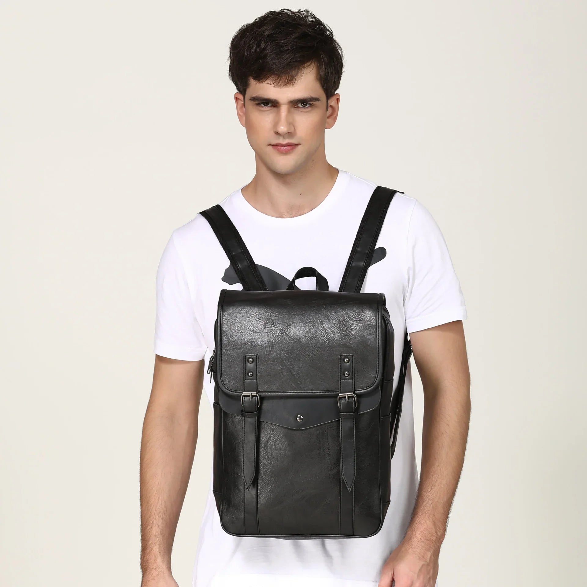Vintage PU Leather Backpack - Travalto