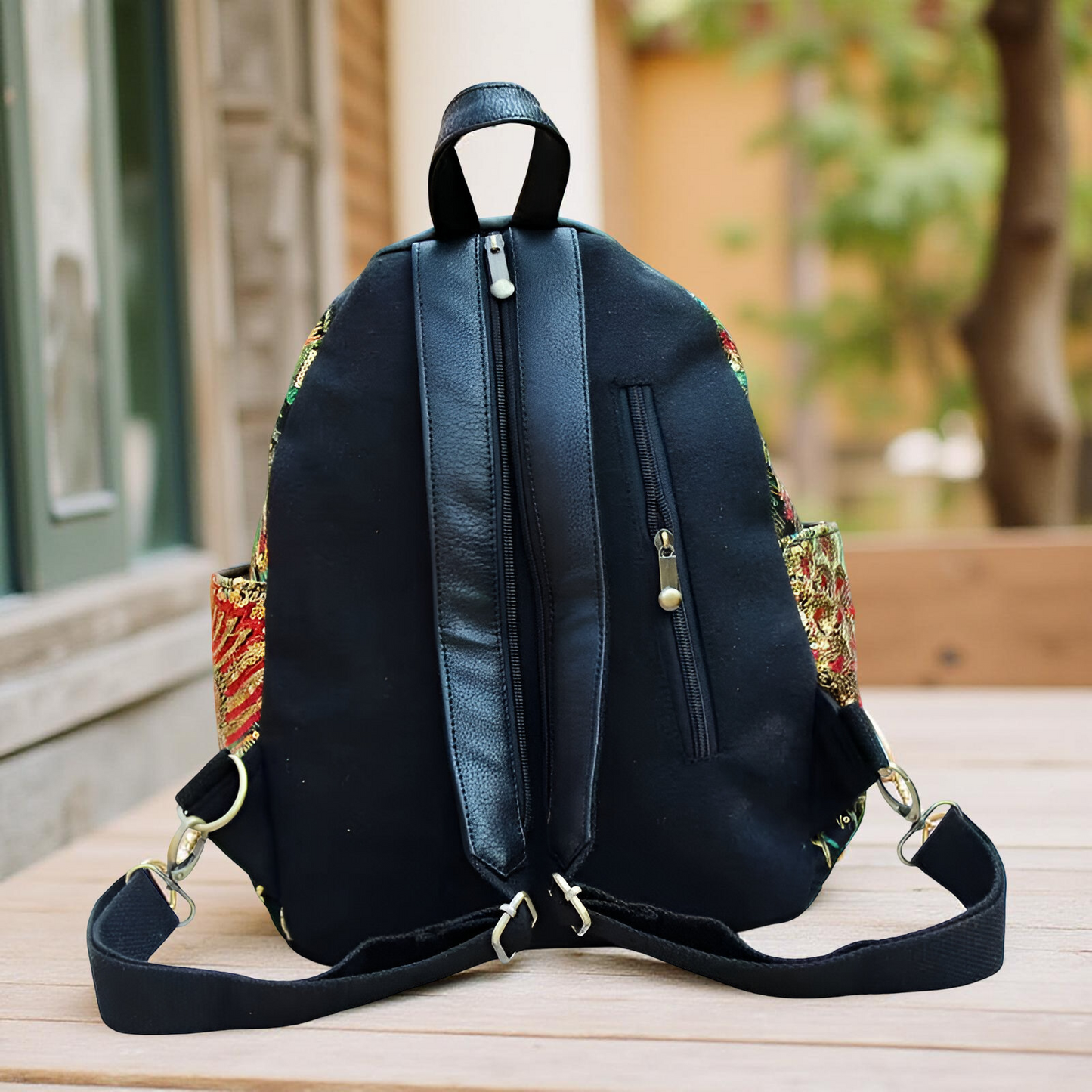 Retro Ethnic Embroidered Peacock Backpack - Travalto