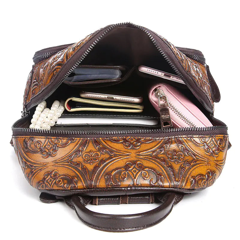 Luxury Retro Cowhide Leather Backpack - Travalto