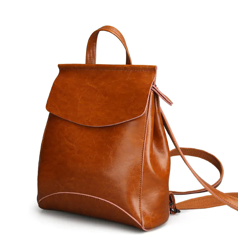 Versatile Genuine Leather Backpack - Travalto