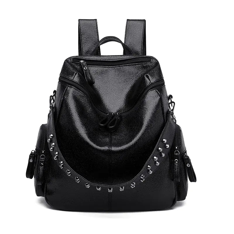 Women's Retro PU Leather Backpack - Travalto