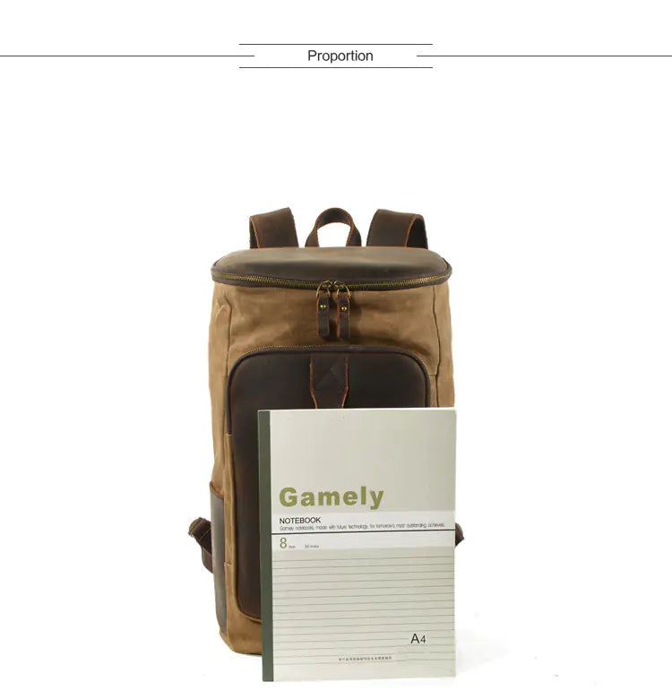 Men's Waxed Canvas Backpack - Travalto