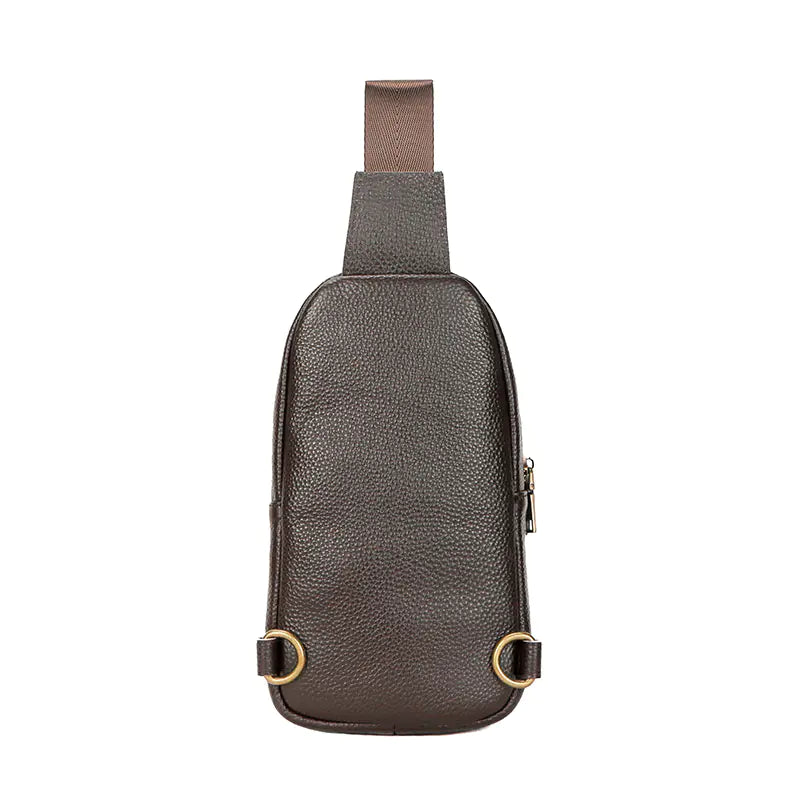 Genuine Leather Small Sling Bag for Men Outdoors - Travalto