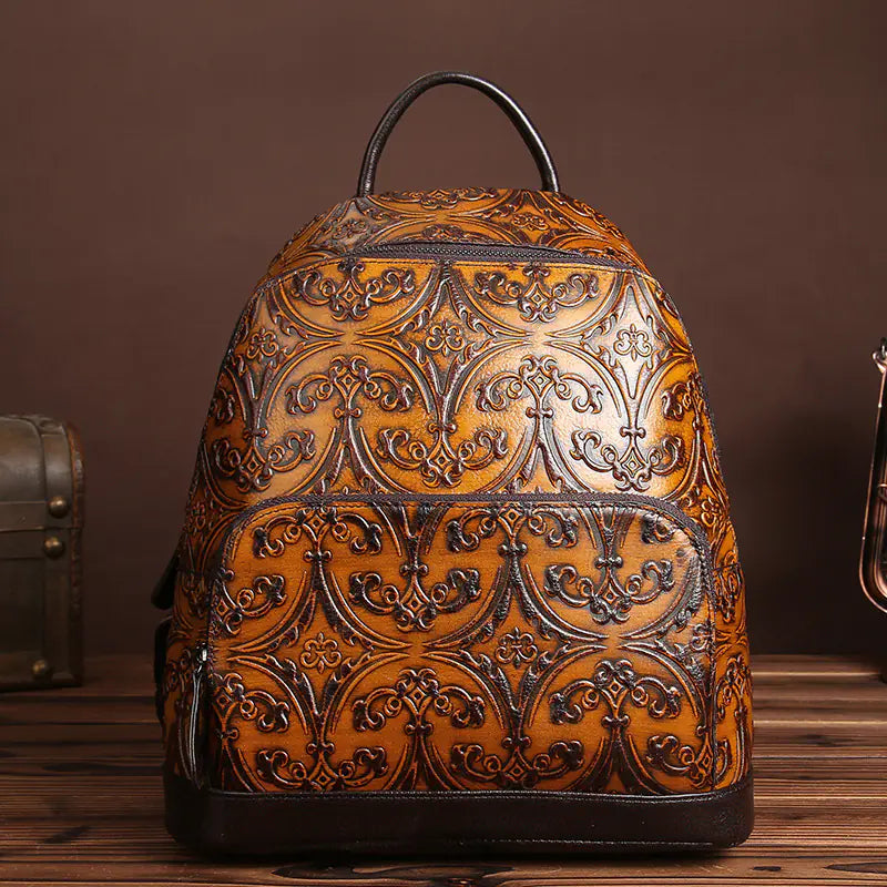 Luxury Retro Cowhide Leather Backpack - Travalto