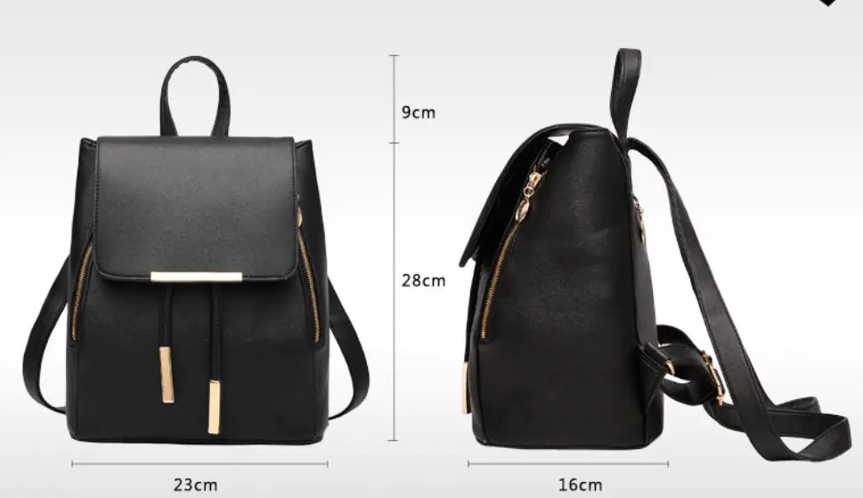 Chic PU Leather Backpack - Travalto