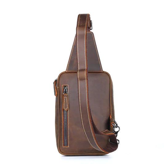 Men's Genuine Leather Crossbody Bag - Travalto