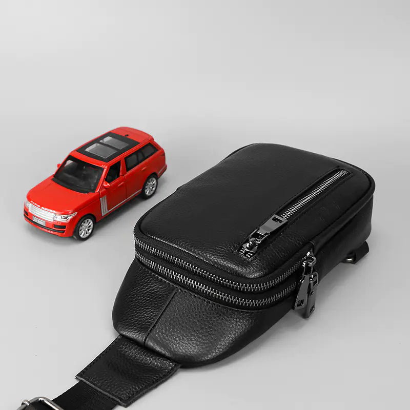 Genuine Leather Small Sling Bag for Men Outdoors - Travalto